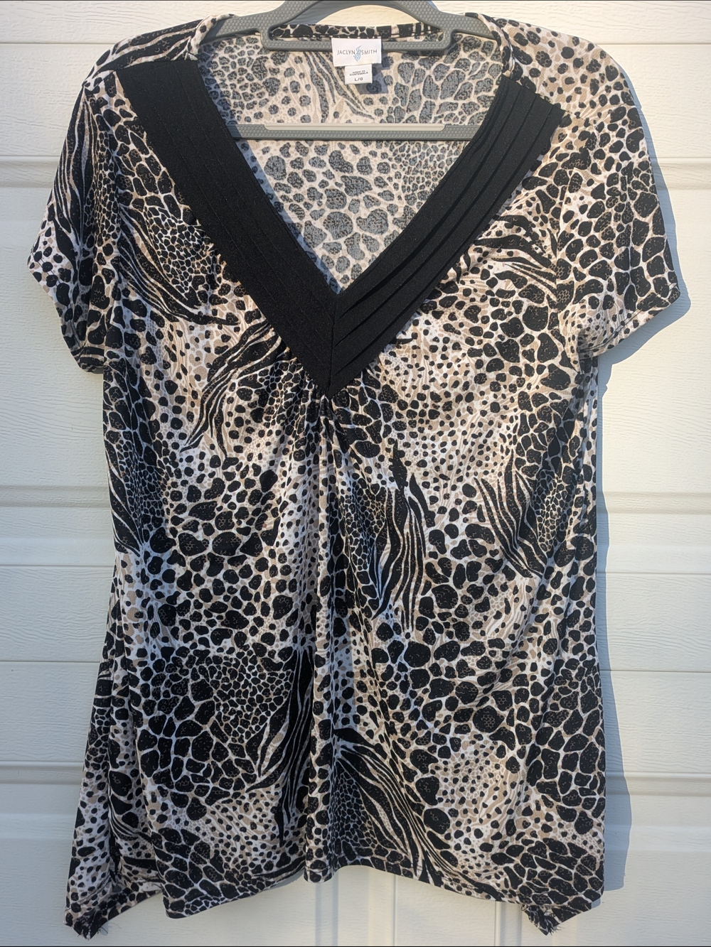 Jacqueline Smith Animal Print V-Neck Printed Tunic, Soft & Flowey